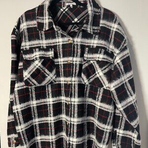 White Birch Plaid Women's Oversize Shirt Shacket - Large - NWOT